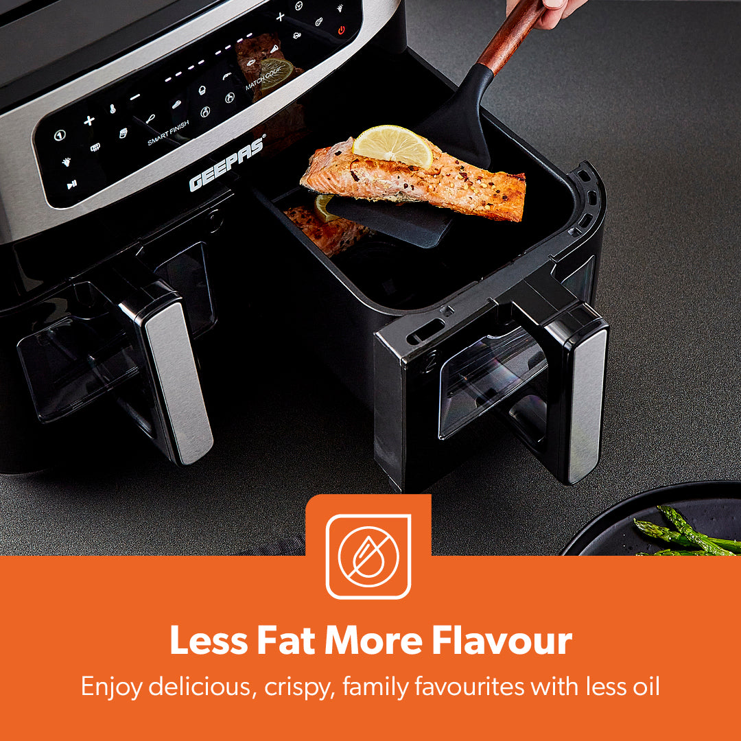 Large 9L Digital Vortex Air Fryer With Dual Baskets