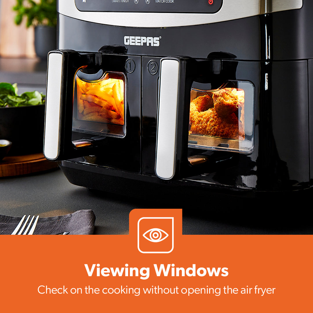 Large 9L Digital Vortex Air Fryer With Dual Baskets