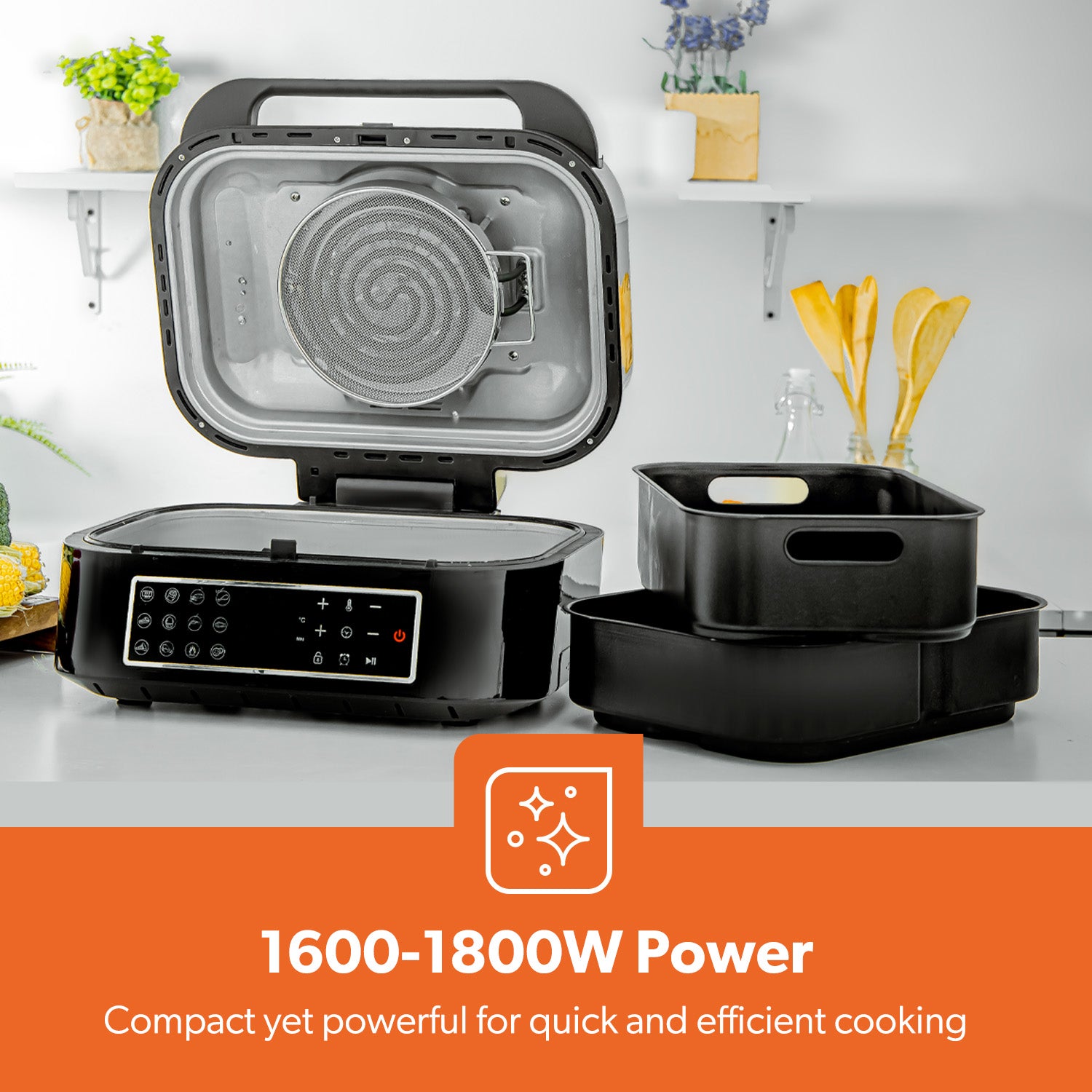 12-In-1 XXL Digital Grill Air Fryer 6.5L + Recipe E-Book