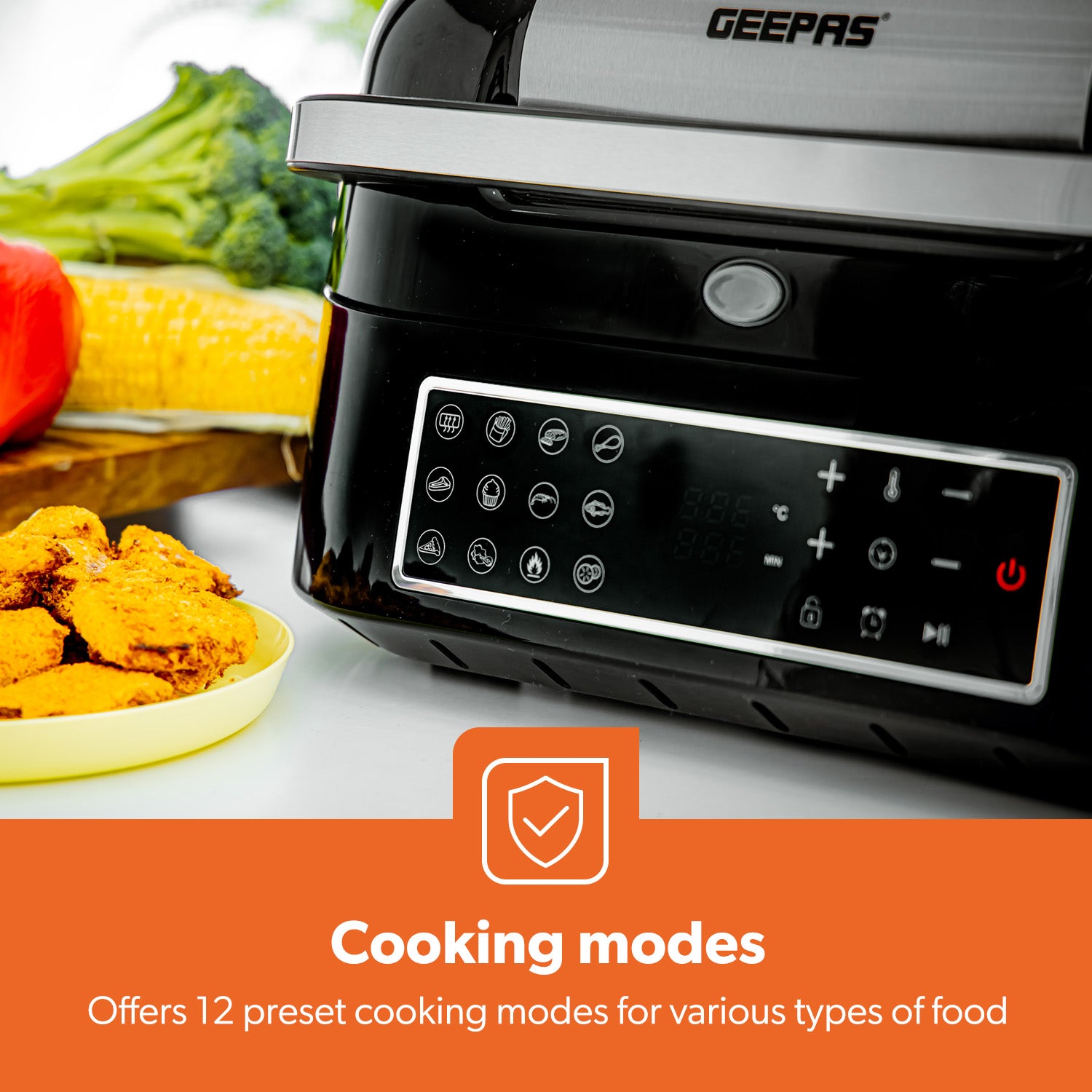 12-In-1 XXL Digital Grill Air Fryer 6.5L + Recipe E-Book