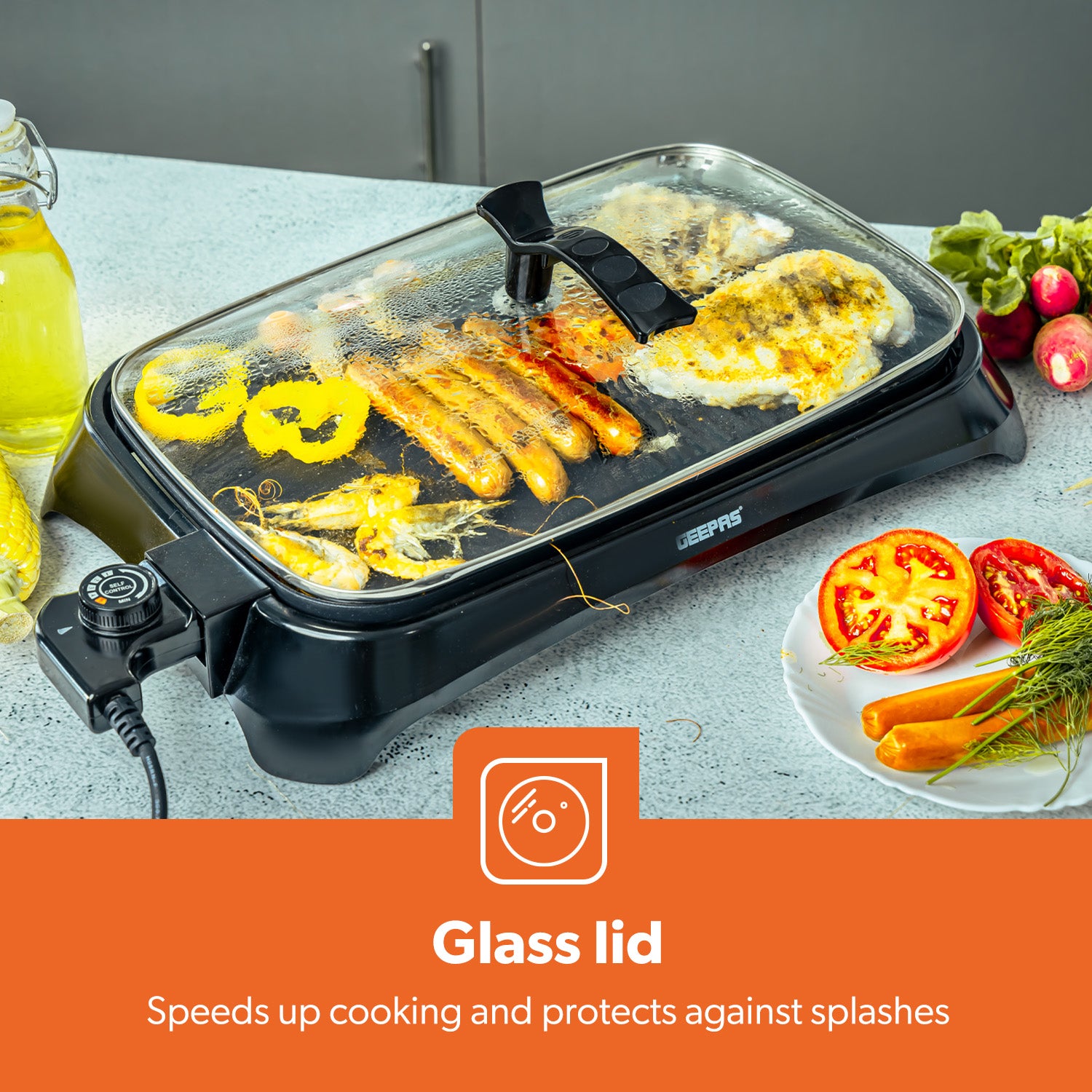 Indoor Smokeless Electric Barbeque Grill With Hot Plate