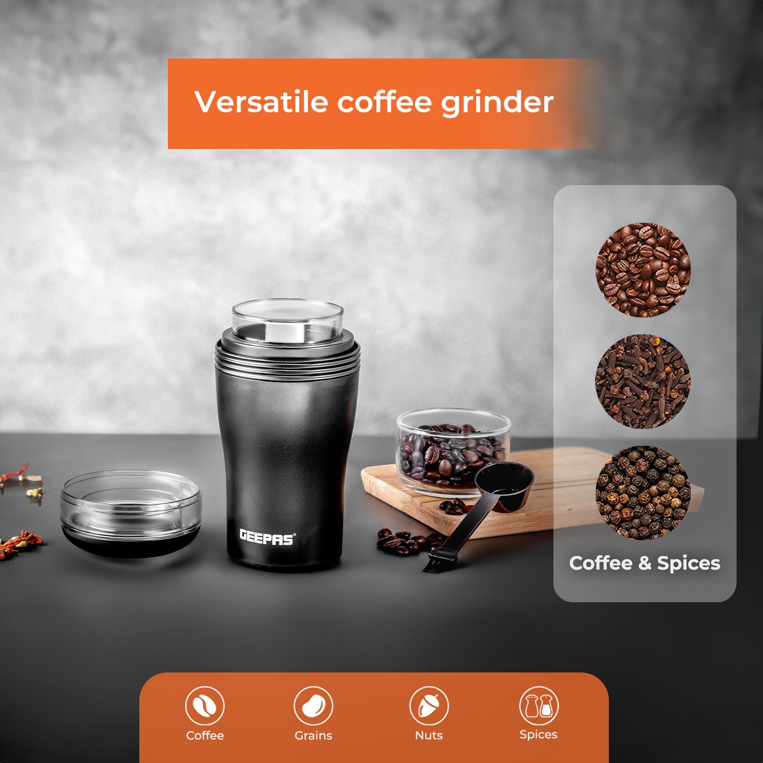 150W Stainless Steel Powerful Coffee Mill and Spice Grinder