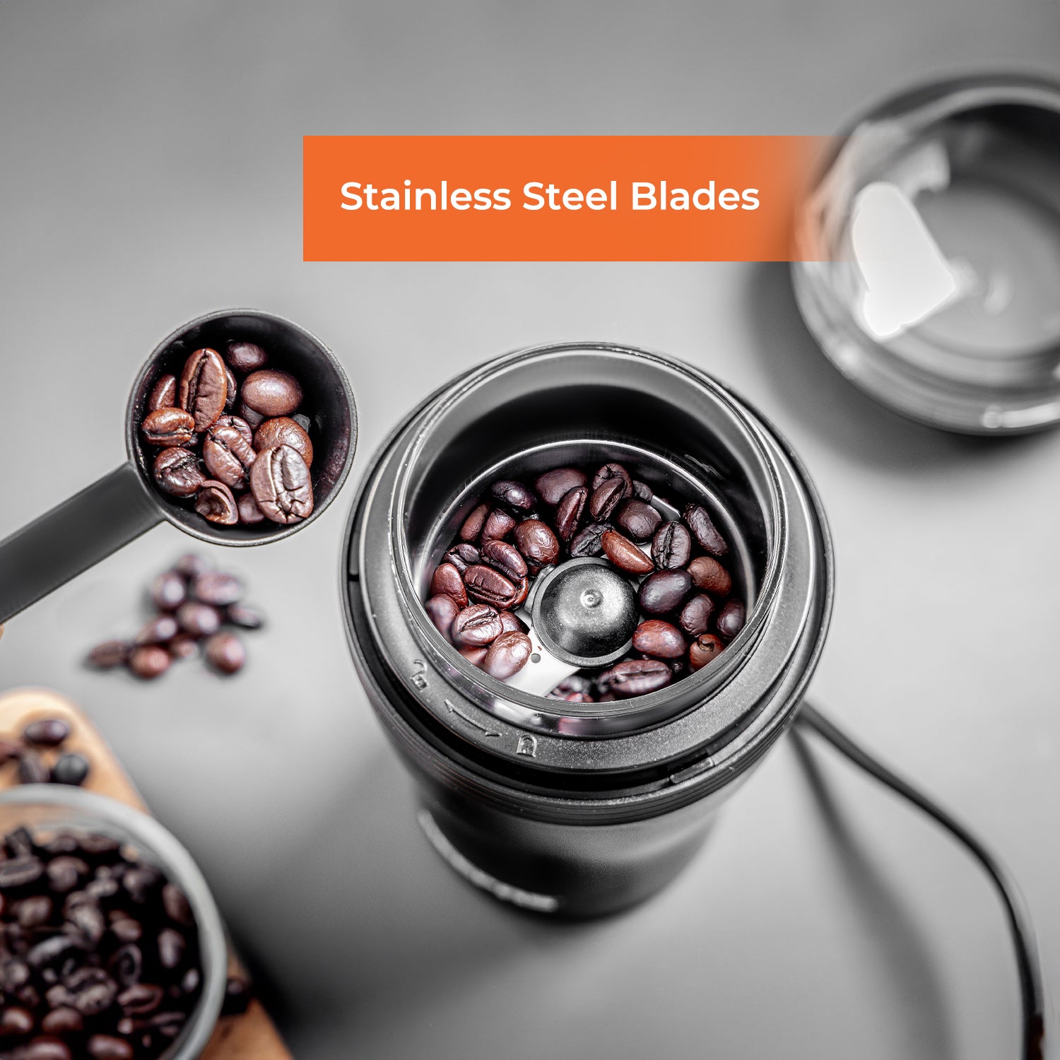 150W Stainless Steel Powerful Coffee Mill and Spice Grinder