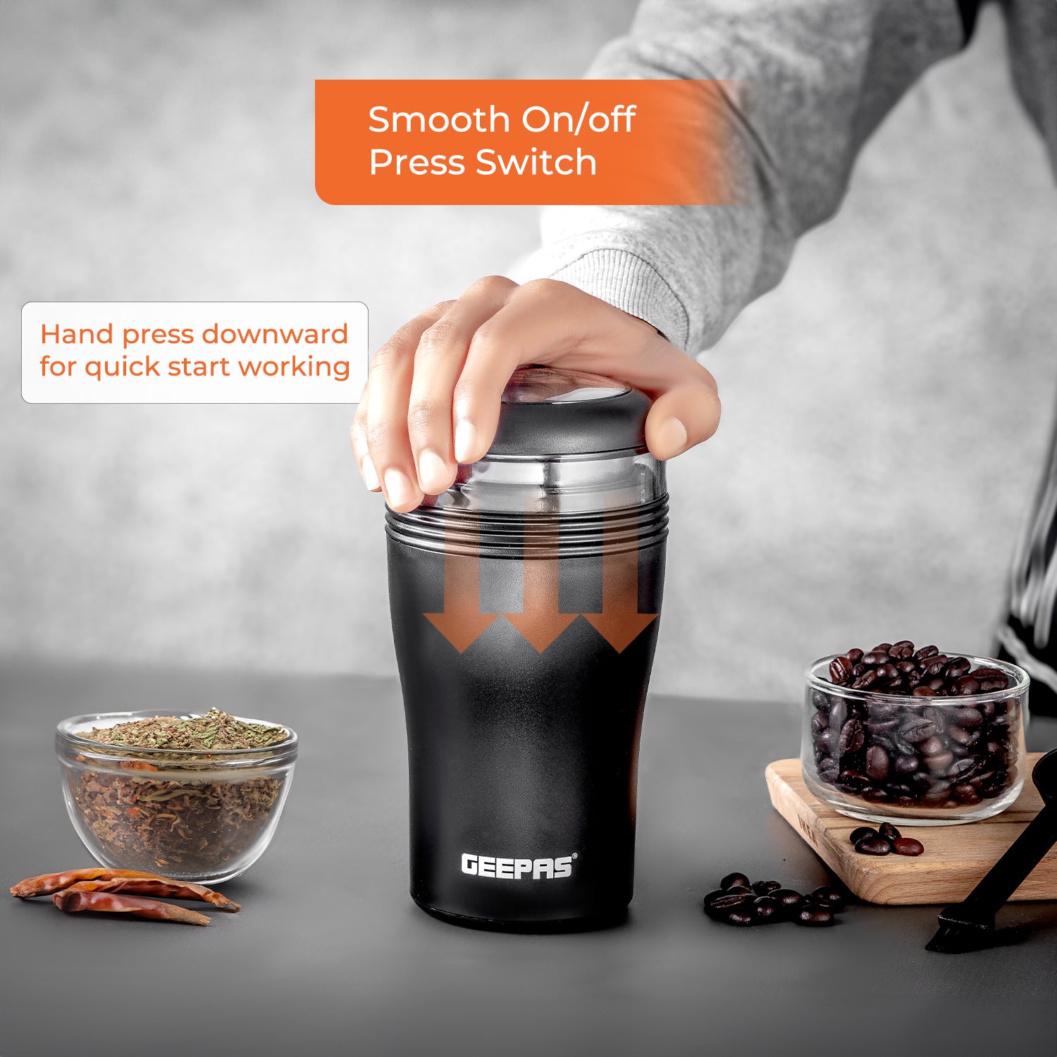 150W Stainless Steel Powerful Coffee Mill and Spice Grinder
