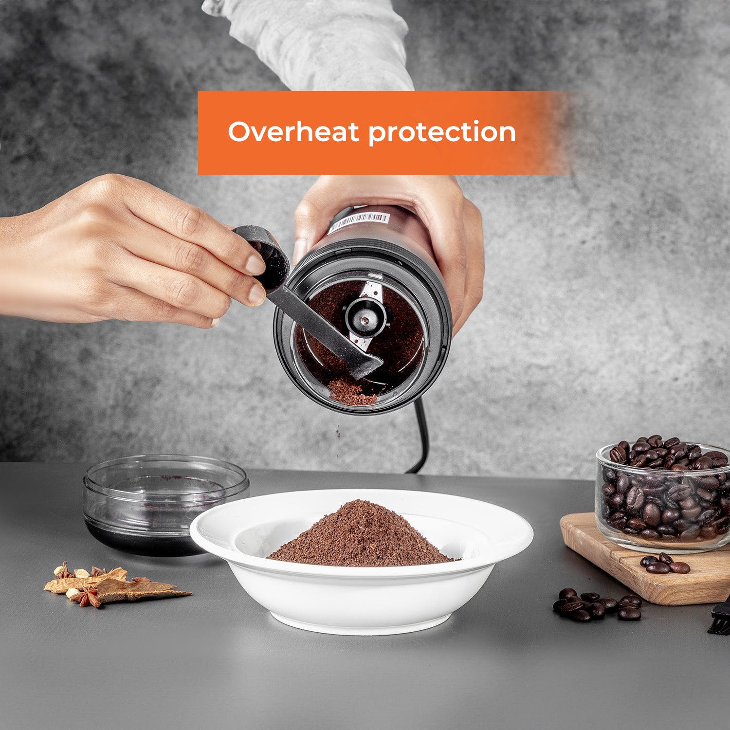 150W Stainless Steel Powerful Coffee Mill and Spice Grinder