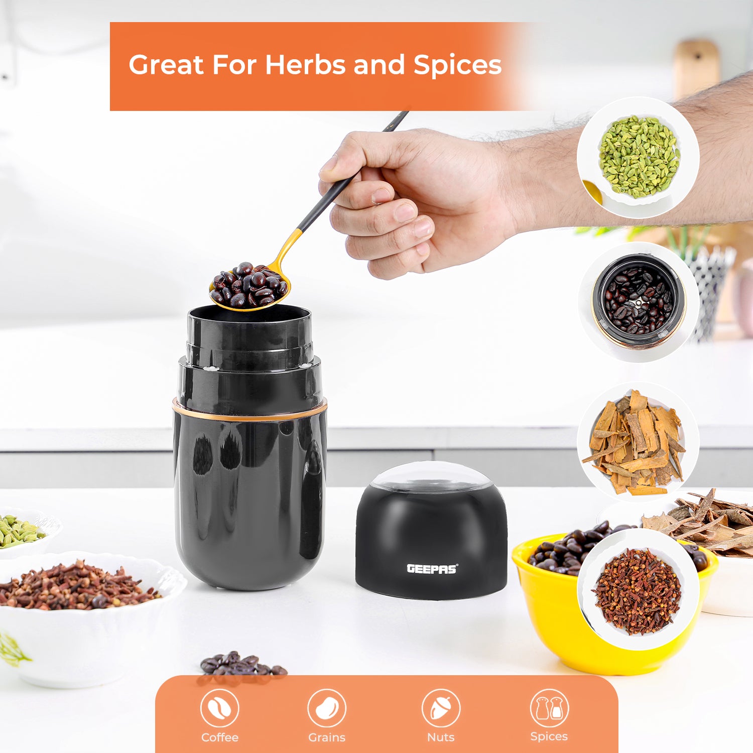 200W Press-Down Portable Bullet Coffee Grinder
