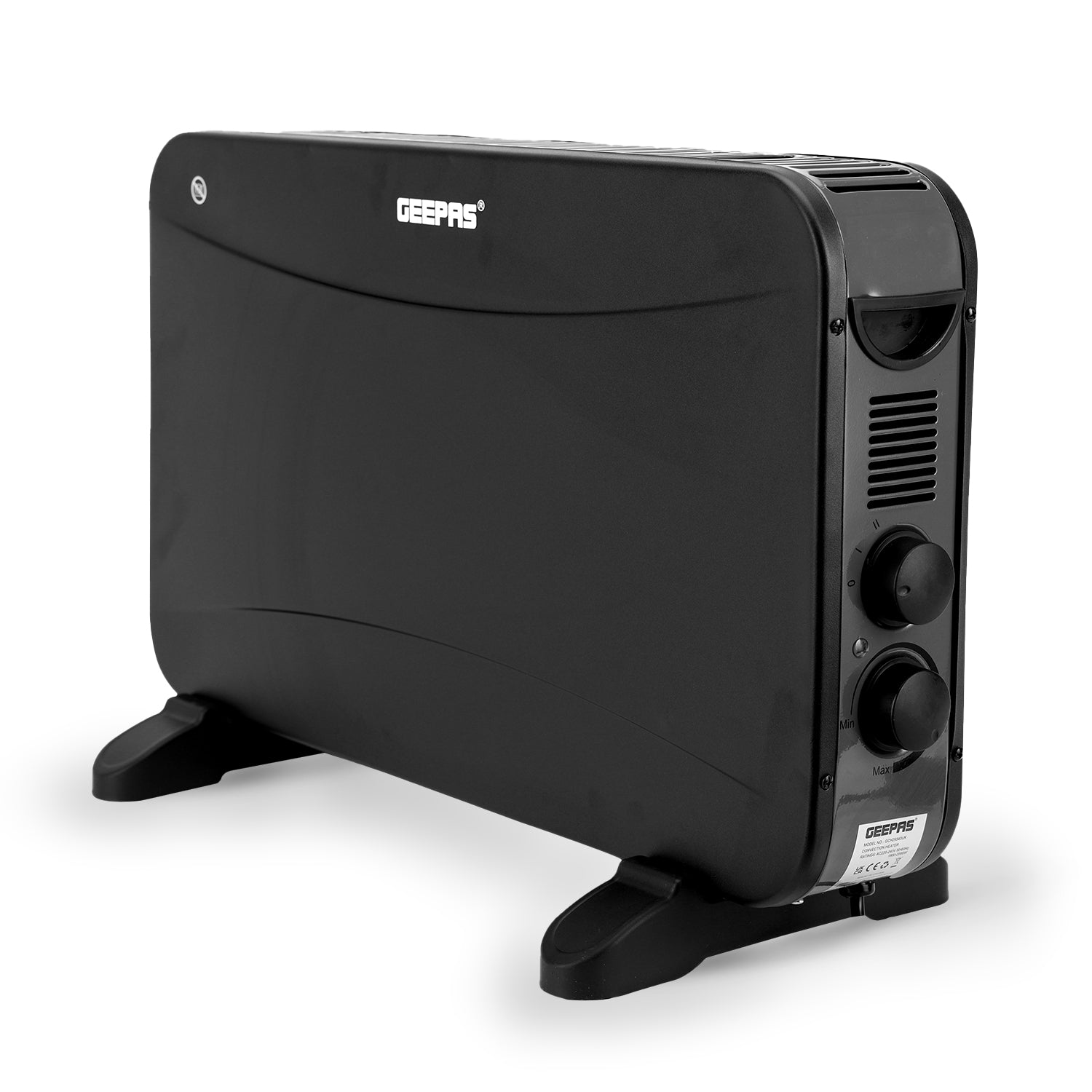 2000W Black Freestanding Convector Heater With Thermostat