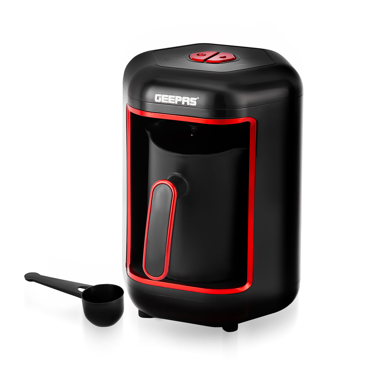 4-Cup Black & Red Automatic Turkish Coffee Machine