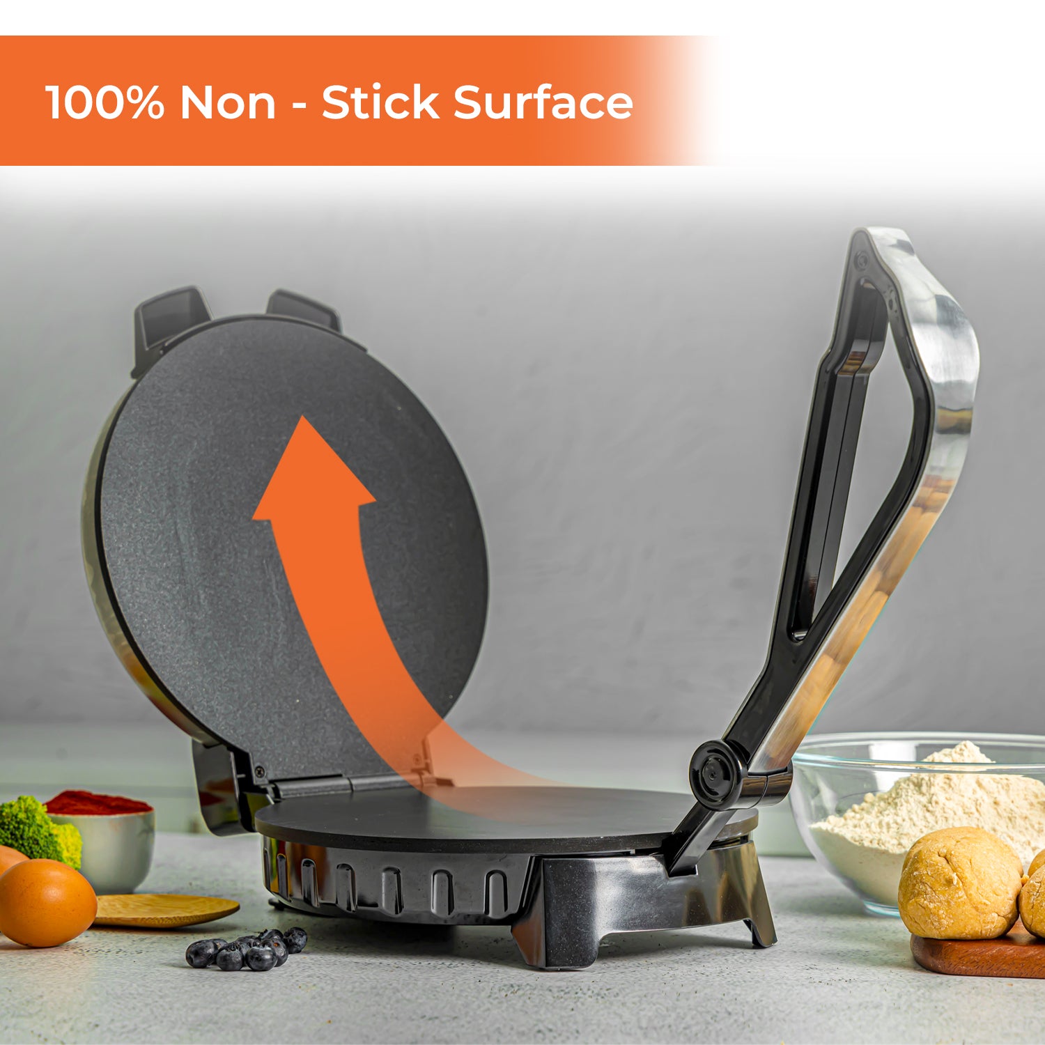 10-Inch Non-Stick Electric Chapati Maker & Roti Maker Silver