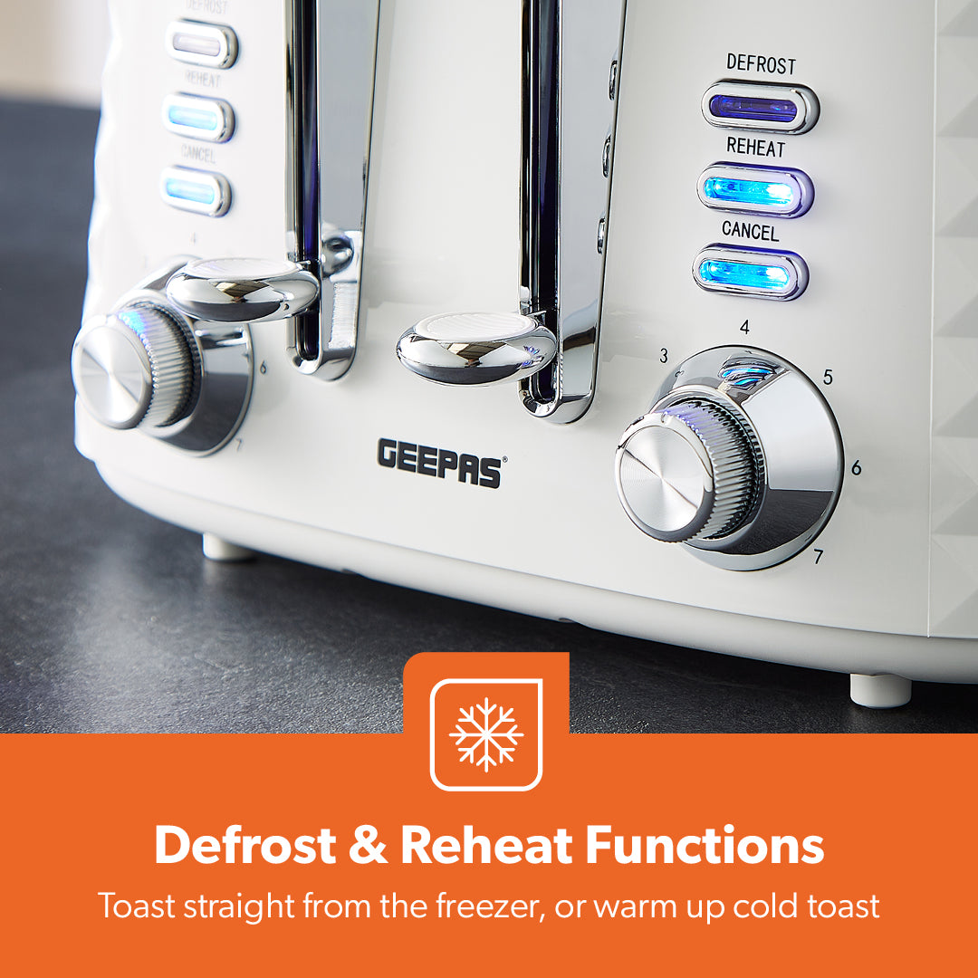 White Four-Slice 'Diamond' Bread Toaster