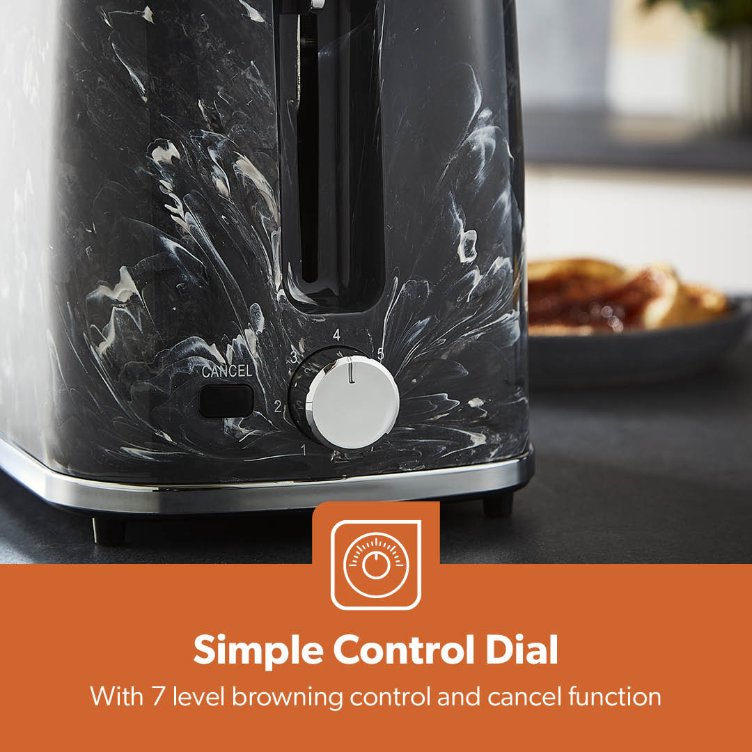 Two-Slice Black Dune Electric Bread Toaster