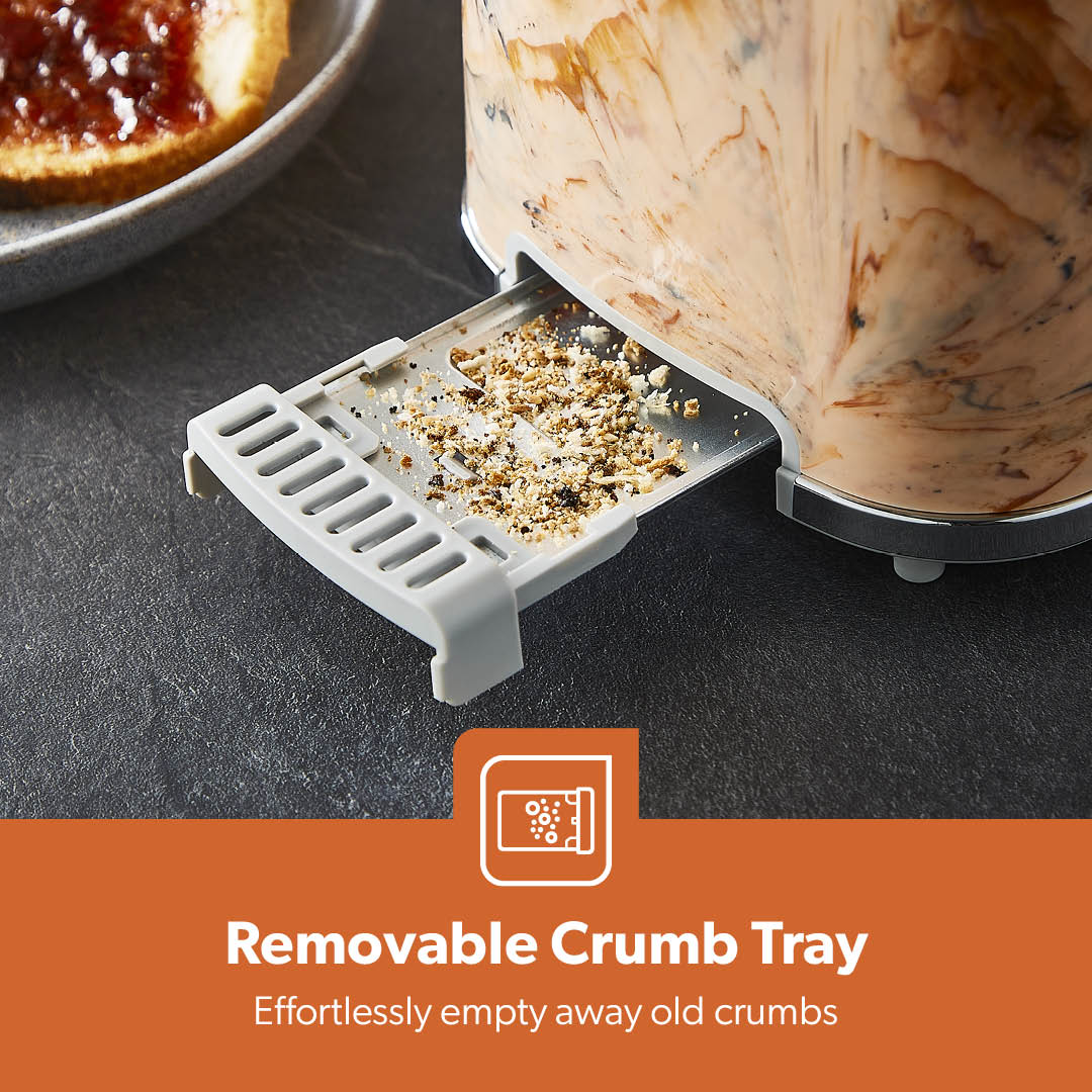 Two-Slice 'Travertine' Bread Toaster With Crumb Tray