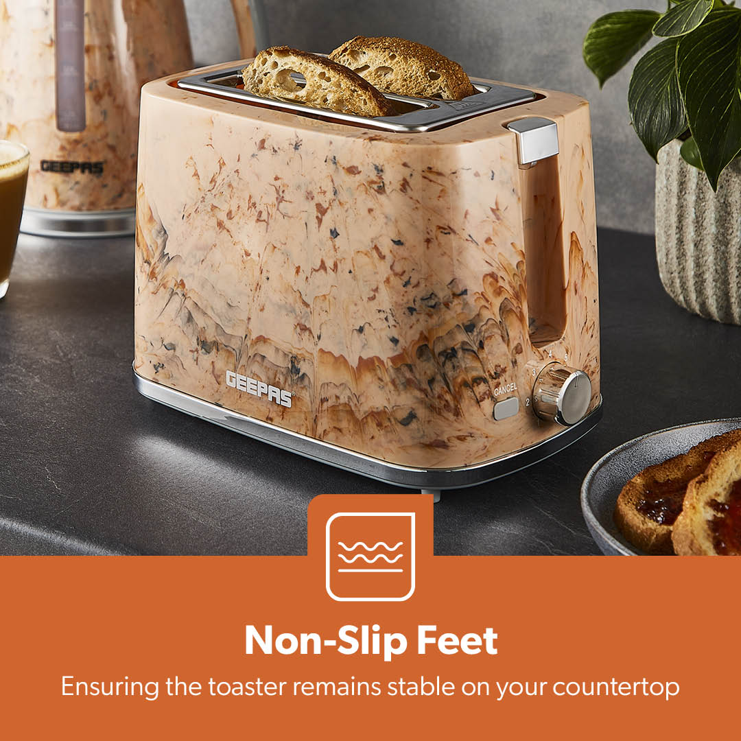 Two-Slice 'Travertine' Bread Toaster With Crumb Tray