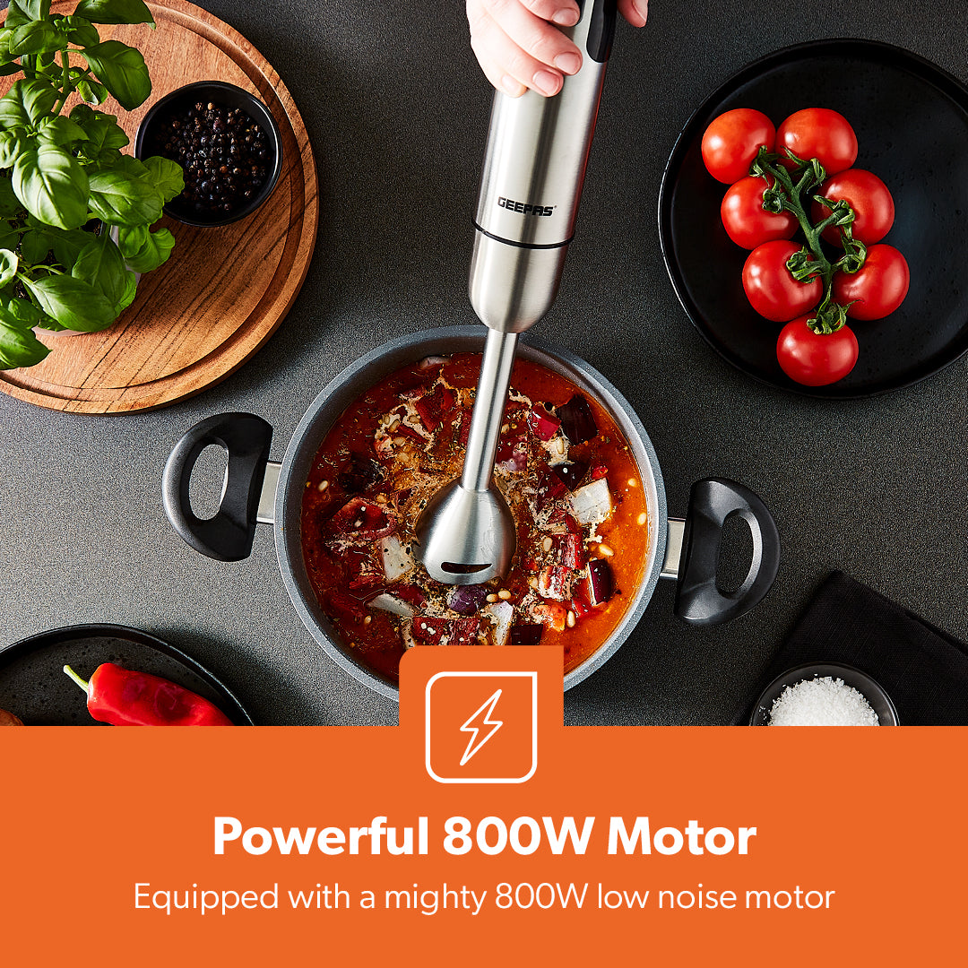 800W Silver Two-Speed Immersion Stick Blender