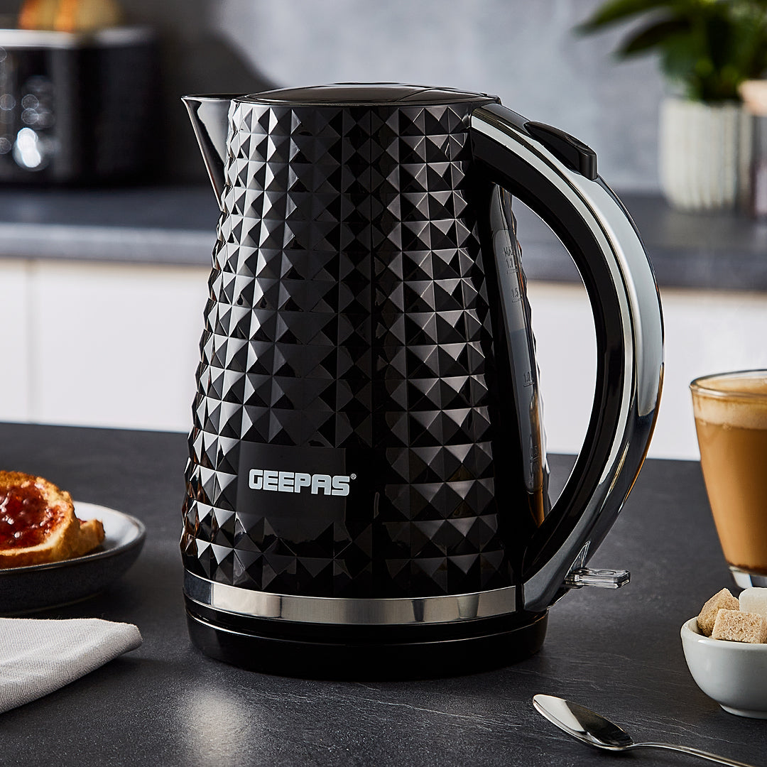 1.7L Black Honeycomb Rapid Boil Electric Kettle