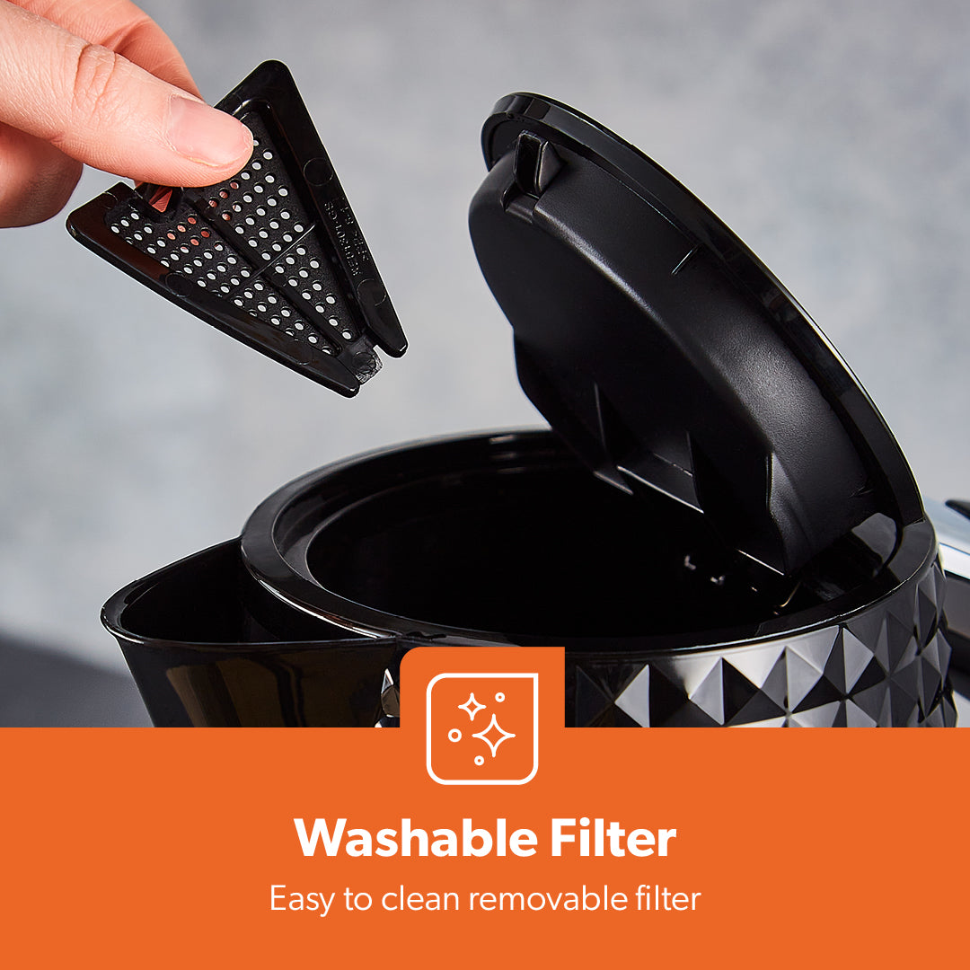 1.7L Black Honeycomb Rapid Boil Electric Kettle