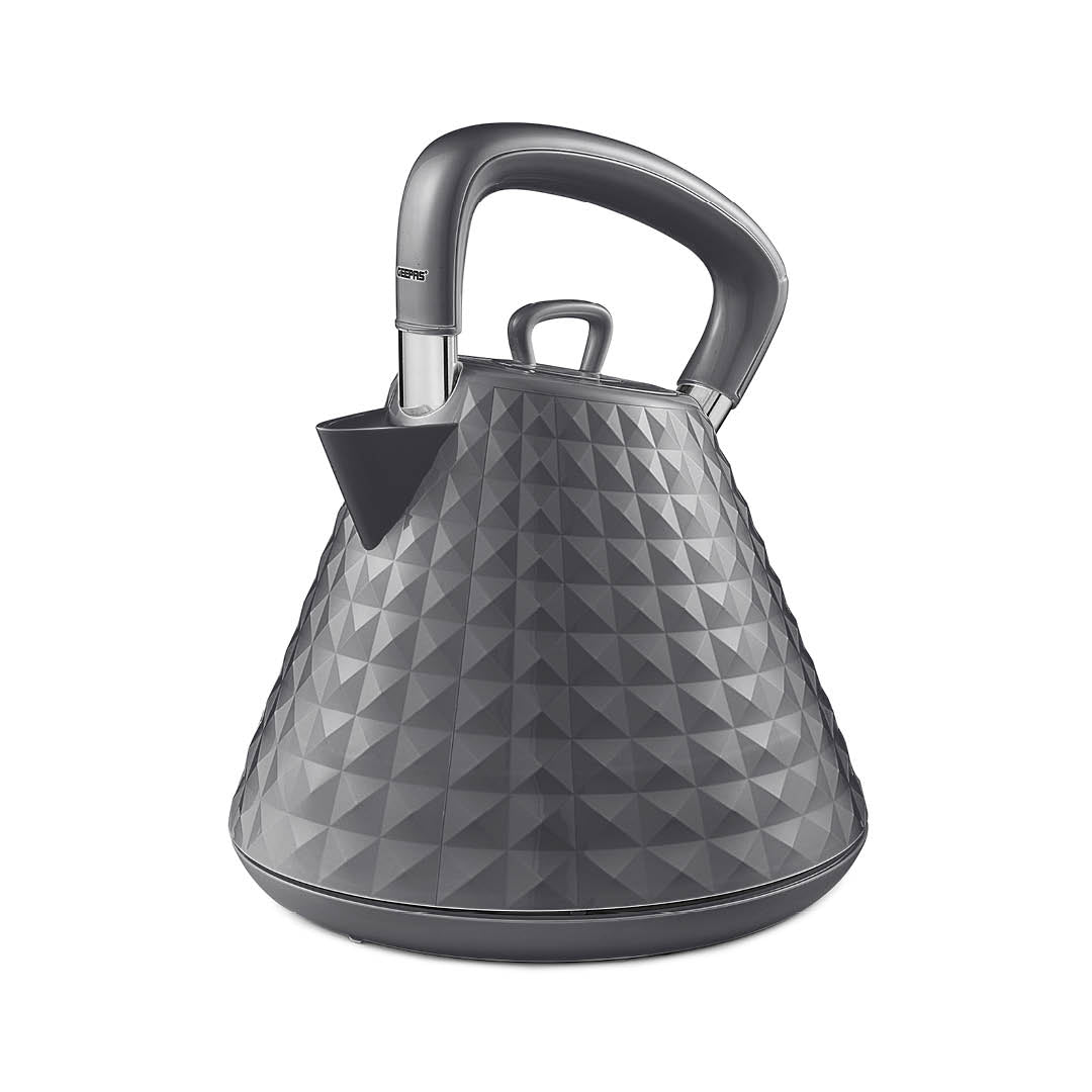 1.5L Grey Cordless Electric Pyramid Kettle 3000W