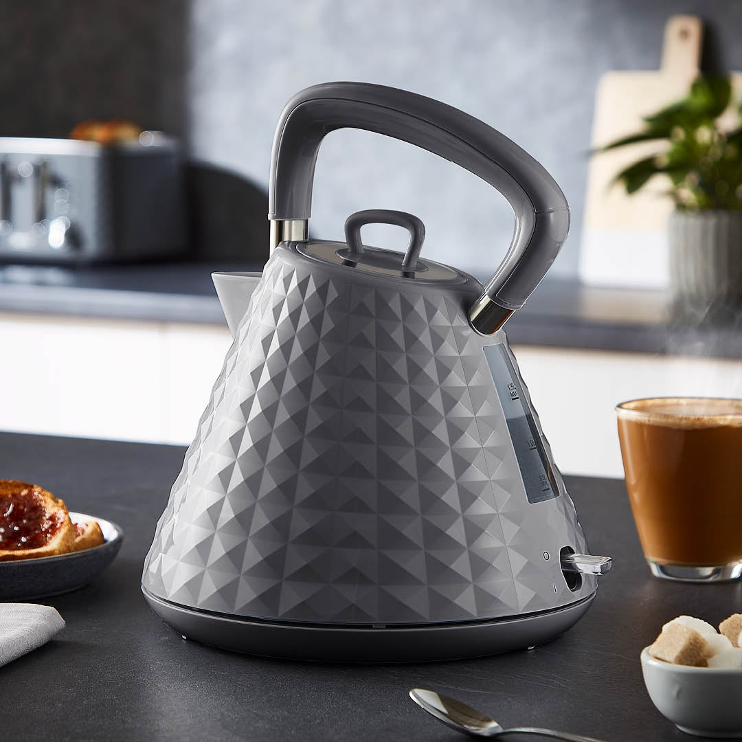 1.5L Grey Cordless Electric Pyramid Kettle 3000W