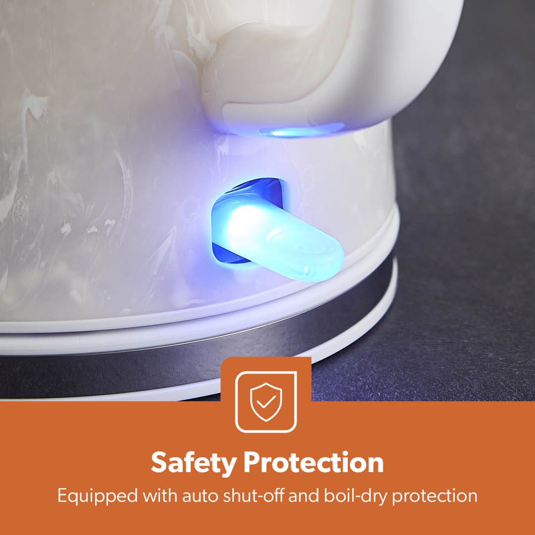 White 1.7L Premium Rapid Boil Cordless Electric Kettle 2200W