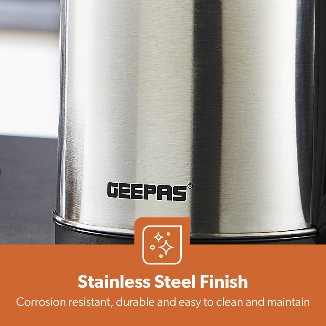 1.8L Cordless Stainless Steel Electric Kettle, 1800W Fast Boil