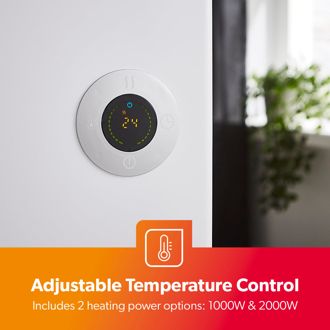 2KW Wi-Fi Controlled White Smart Panel Radiator Heater