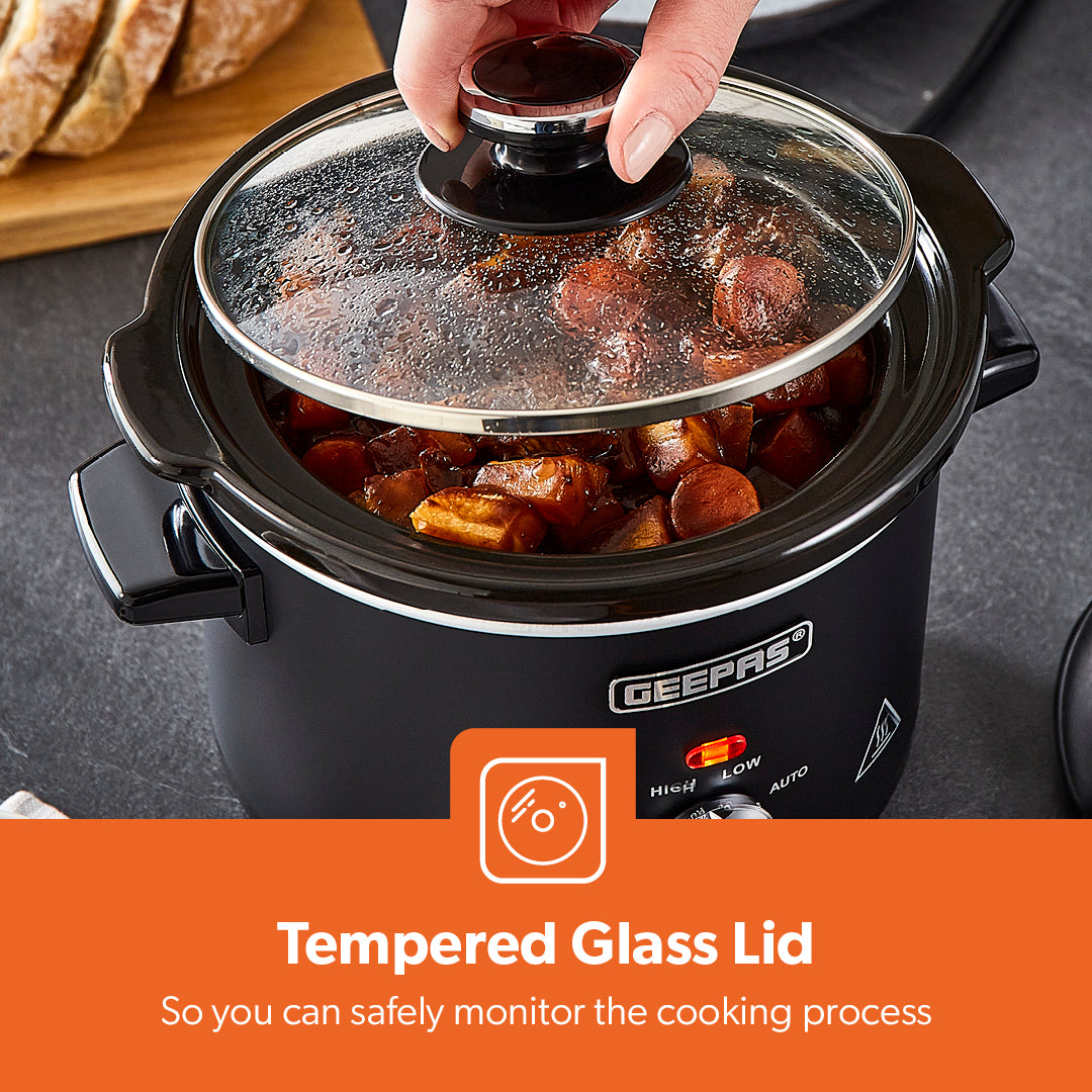 1.5L Chalkboard Slow Cooker With Removable Ceramic Bowl