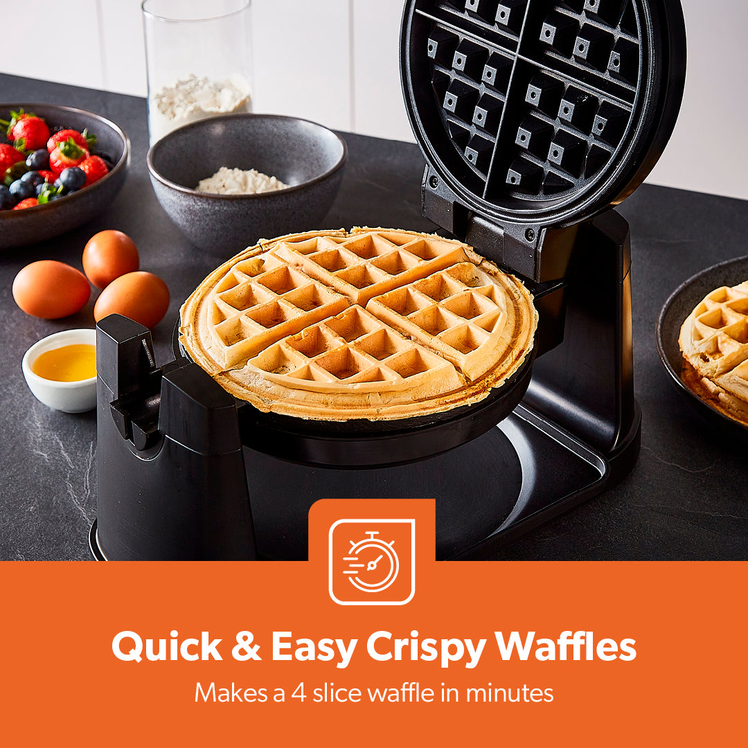 4 Slice Rotating Waffle Maker With Non-Stick Plates