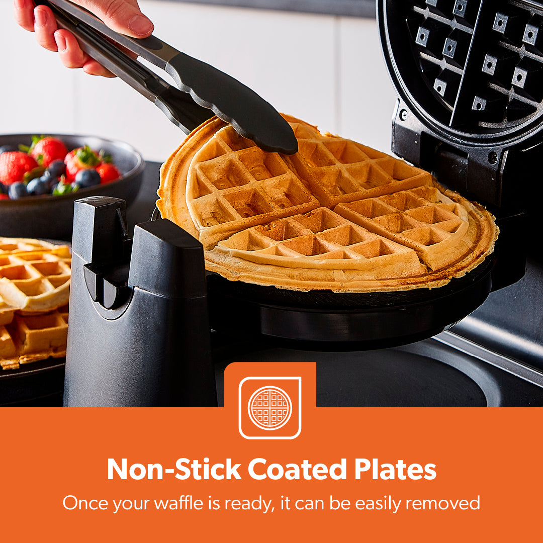4 Slice Rotating Waffle Maker With Non-Stick Plates