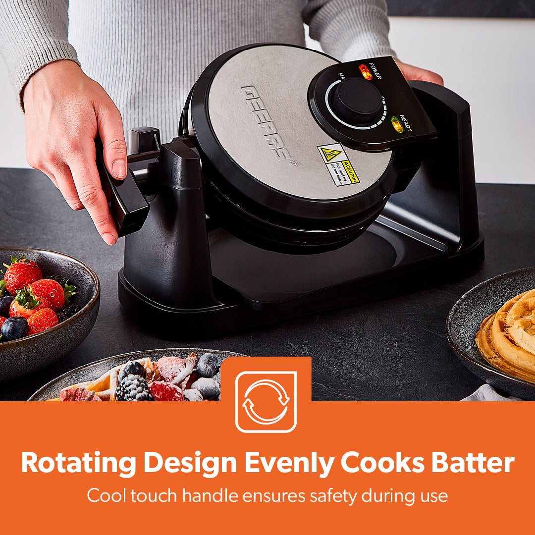 4 Slice Rotating Waffle Maker With Non-Stick Plates