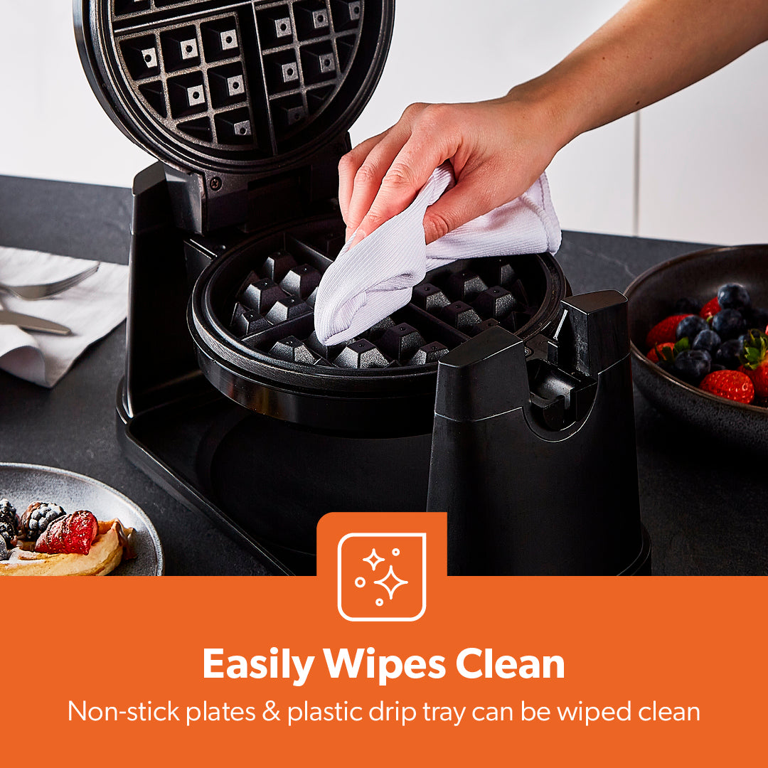 4 Slice Rotating Waffle Maker With Non-Stick Plates