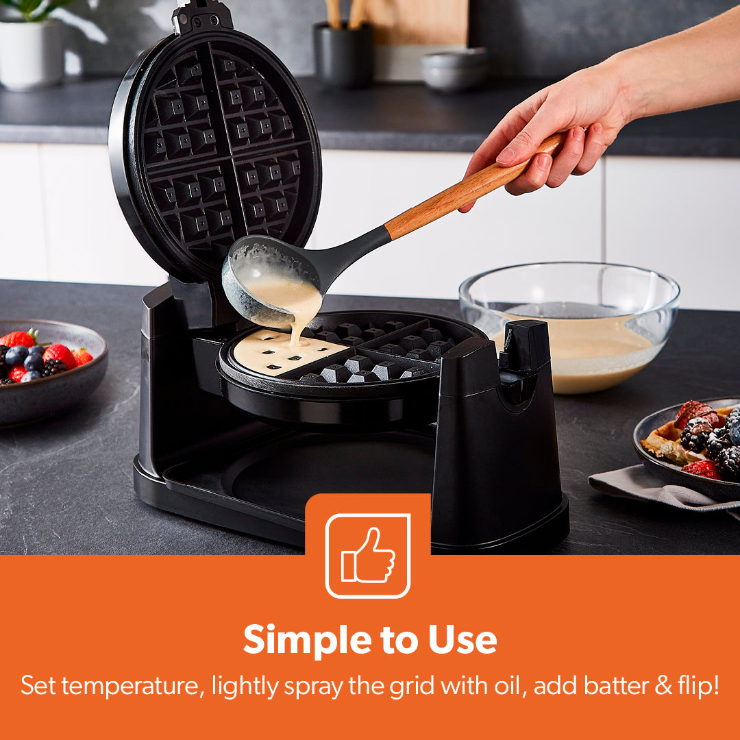 4 Slice Rotating Waffle Maker With Non-Stick Plates