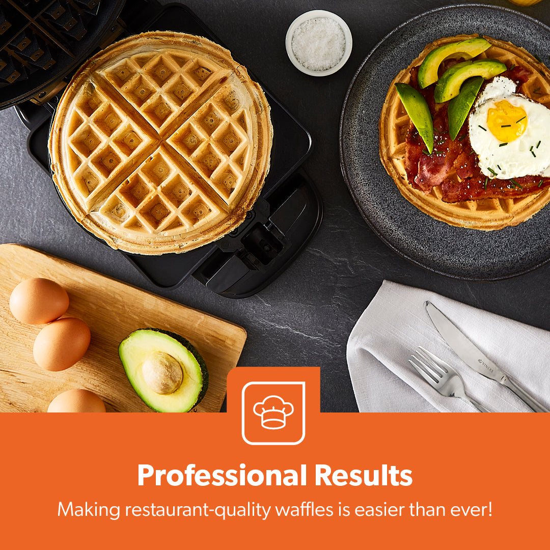 4 Slice Rotating Waffle Maker With Non-Stick Plates