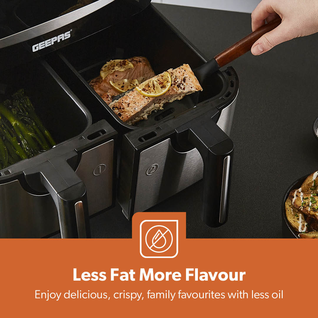 10-In-1 Digital Rapid Vortex Dual Basket Air Fryer 9L
