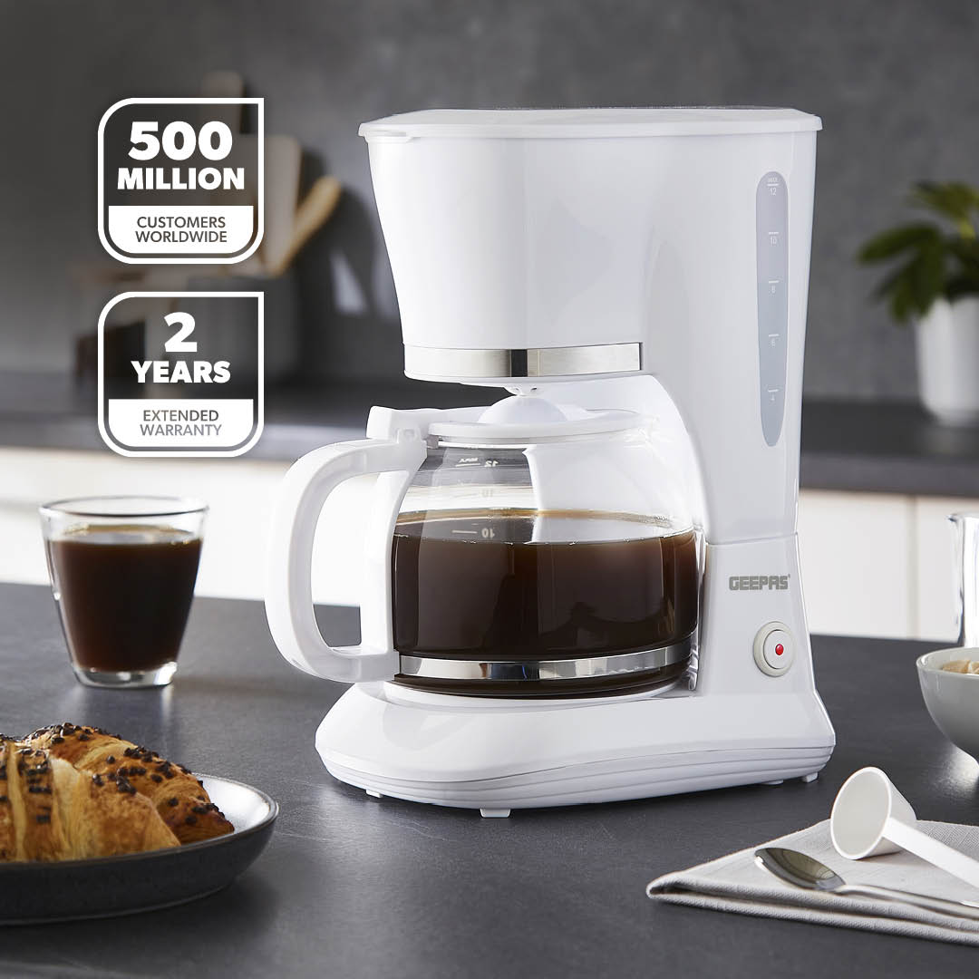 1.5L Automatic Drip Filter Coffee Machine With Glass Carafe