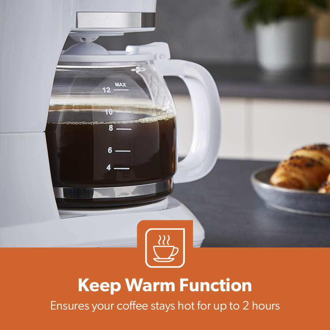 1.5L Automatic Drip Filter Coffee Machine With Glass Carafe