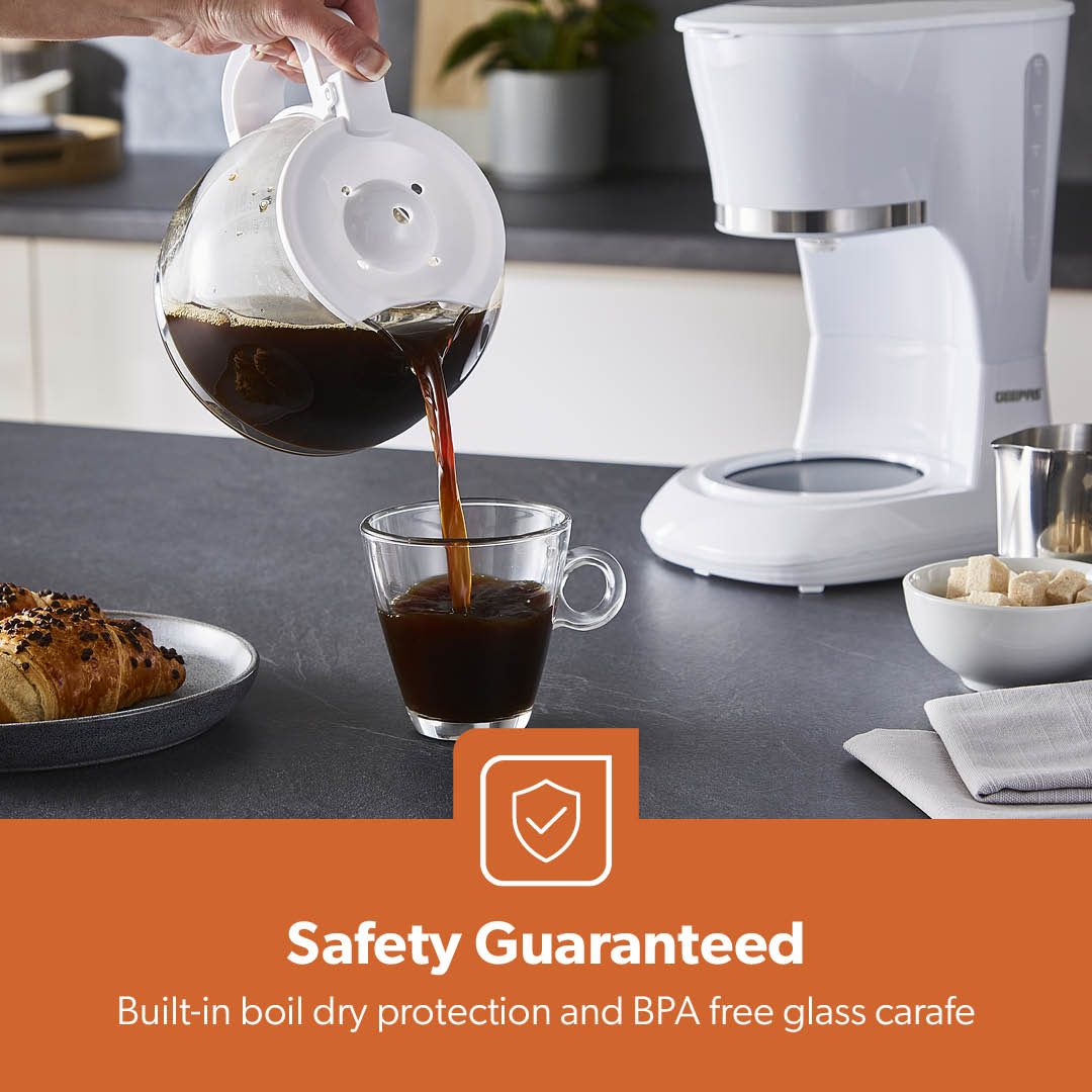 1.5L Automatic Drip Filter Coffee Machine With Glass Carafe