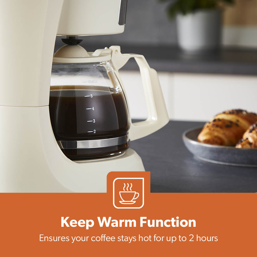 750ml Filter Drip Coffee Machine In Cream