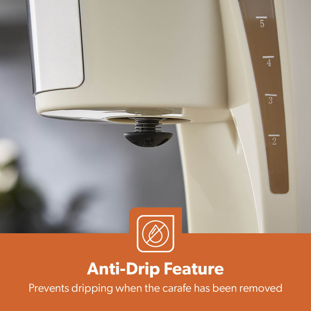 750ml Filter Drip Coffee Machine In Cream