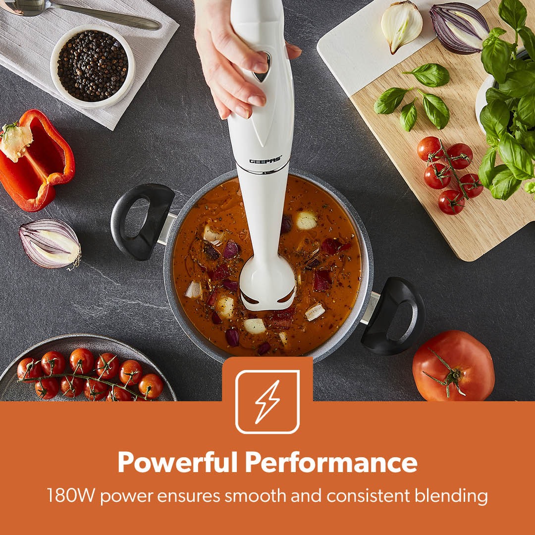 180W White Immersion Blender and Hand Mixer