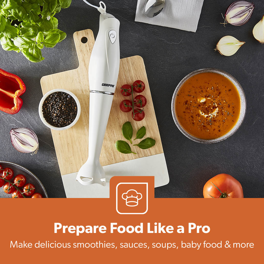 180W White Immersion Blender and Hand Mixer