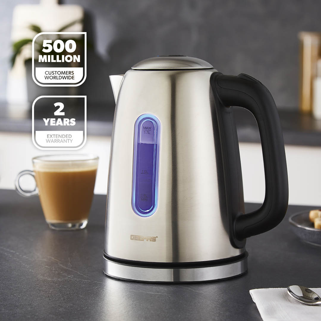 2200W Double-Walled Stainless Steel Electric Kettle 1.7L