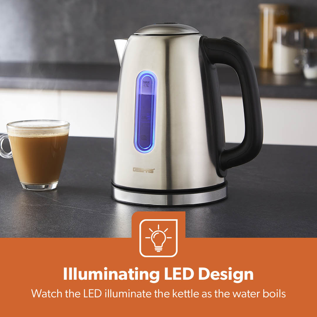 2200W Double-Walled Stainless Steel Electric Kettle 1.7L