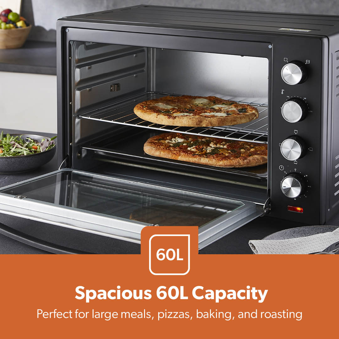 60L Electric Mini Oven Cooker & Grill With Rotisserie
