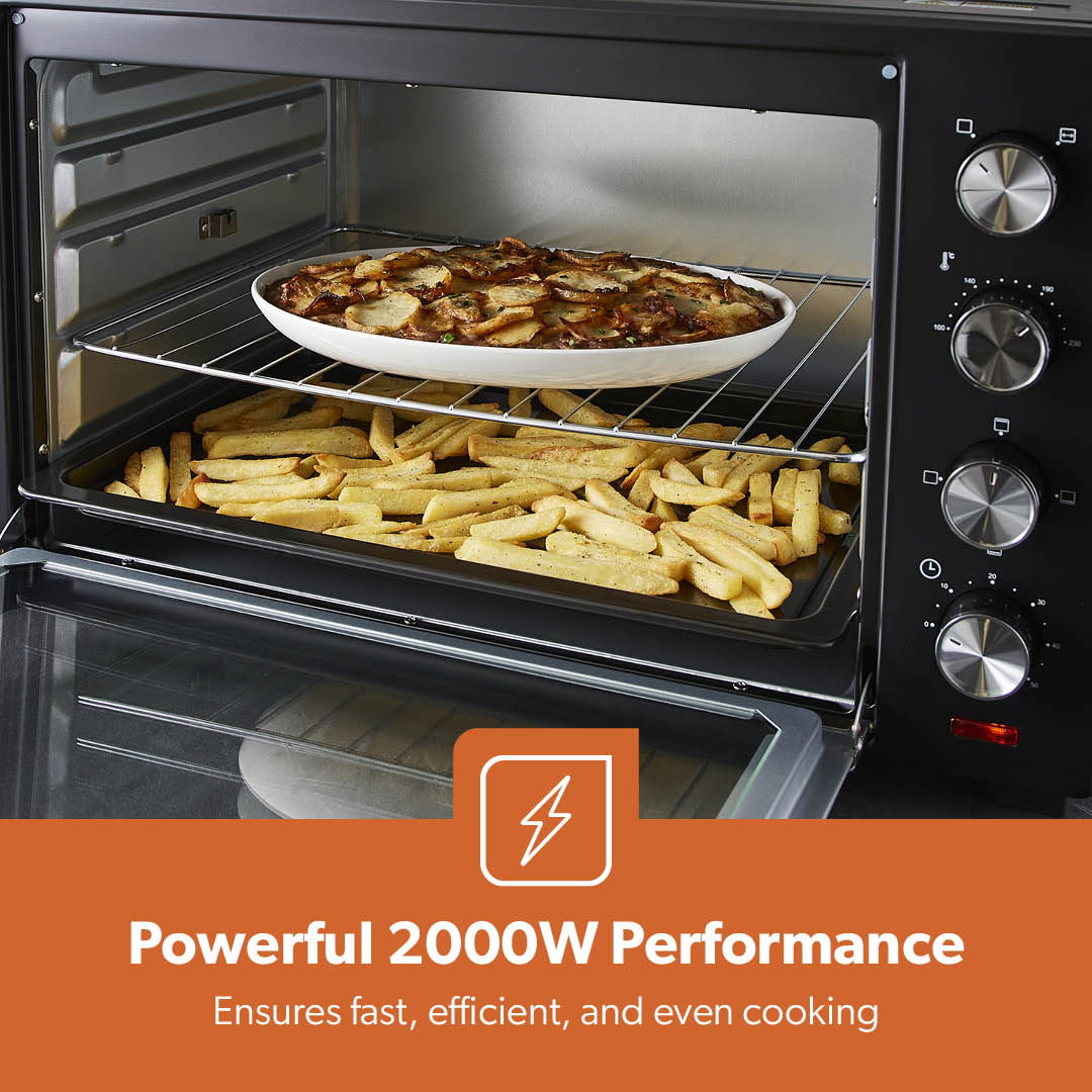 60L Electric Mini Oven Cooker & Grill With Rotisserie