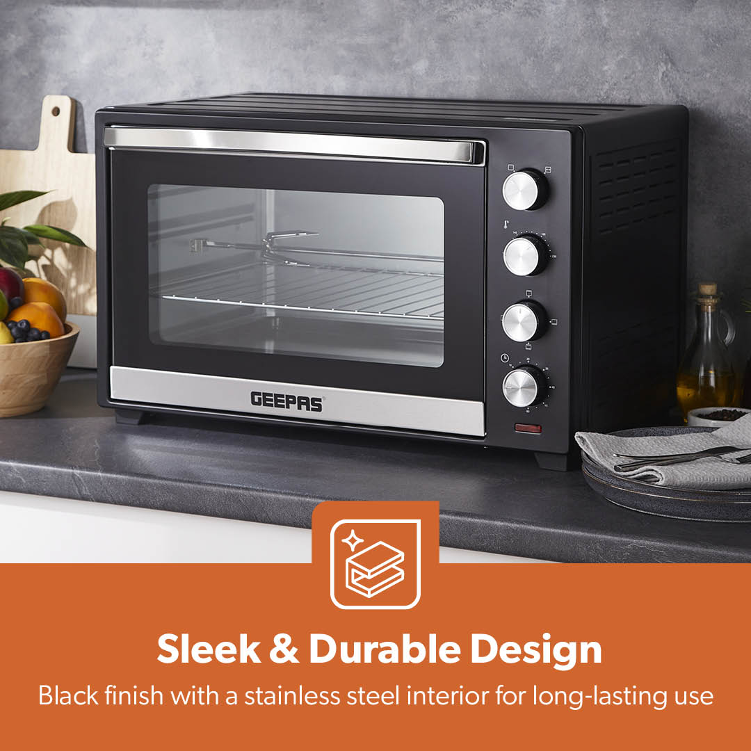 60L Electric Mini Oven Cooker & Grill With Rotisserie