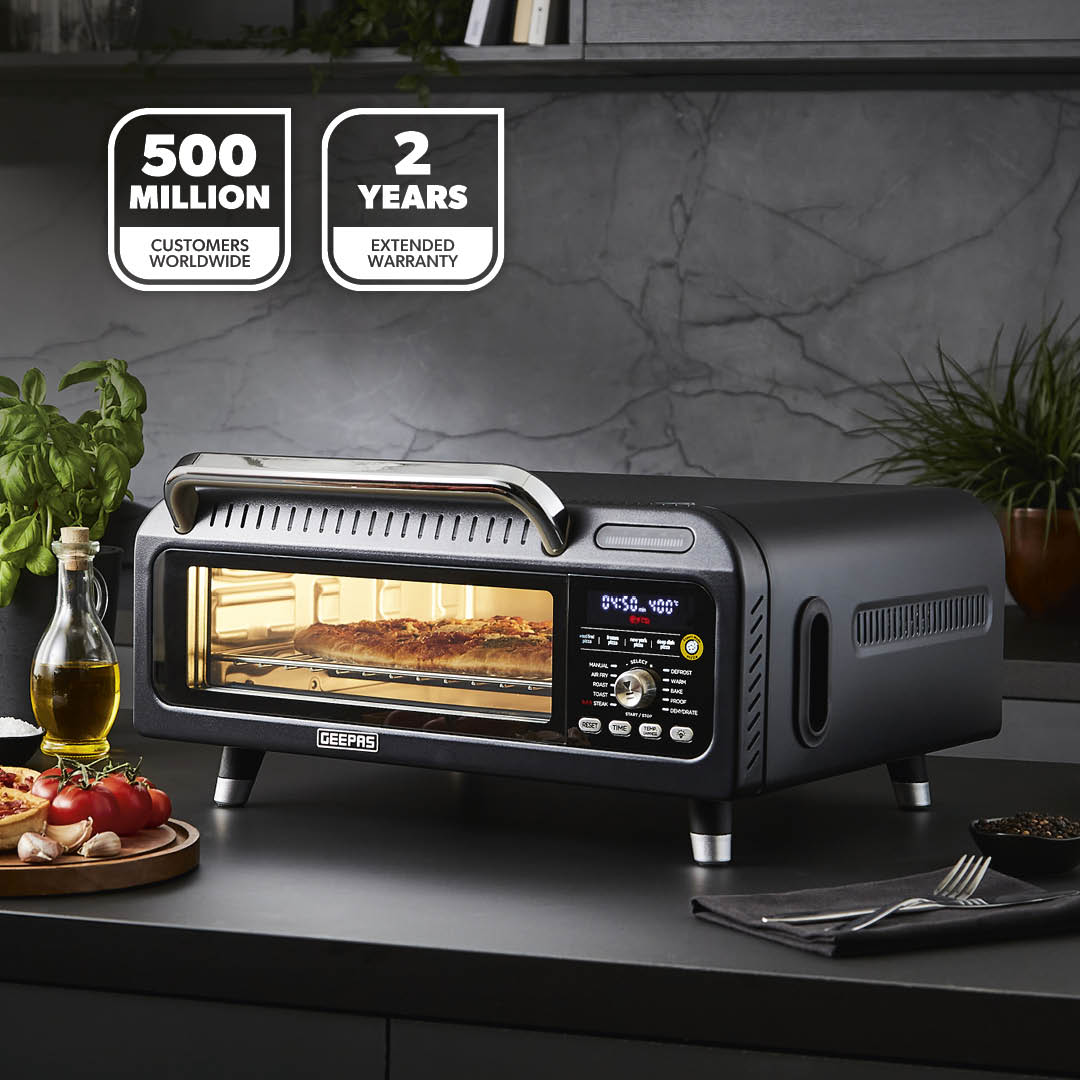 15-In-1 Black Air Fryer Pizza Oven For Indoor & Outdoor 18L