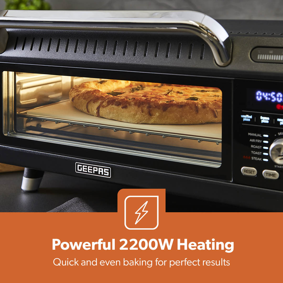 15-In-1 Black Air Fryer Pizza Oven For Indoor & Outdoor 18L
