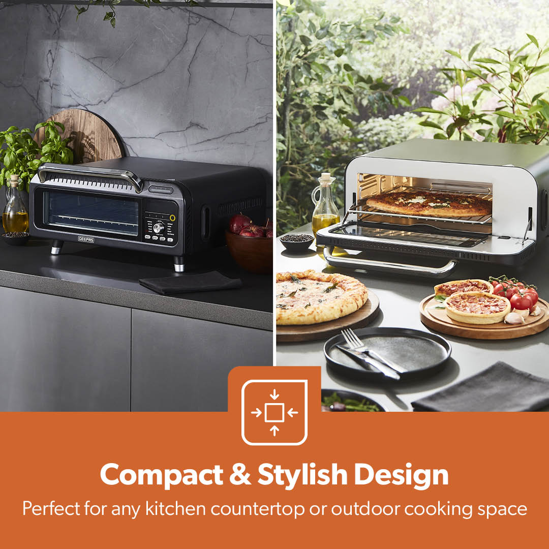 15-In-1 Black Air Fryer Pizza Oven For Indoor & Outdoor 18L