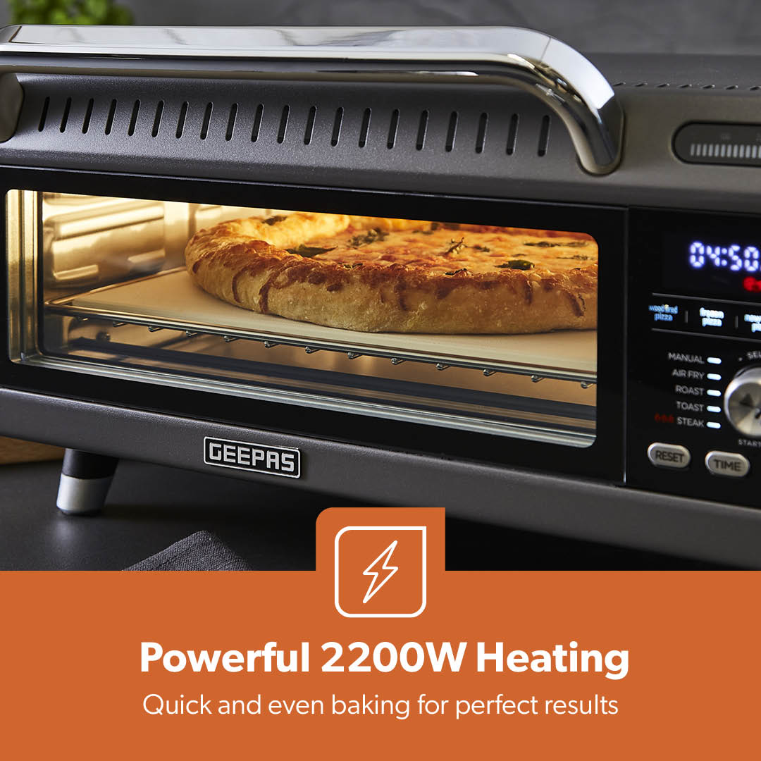 15-In-1 Grey Air Fryer Pizza Oven With 18L Capacity