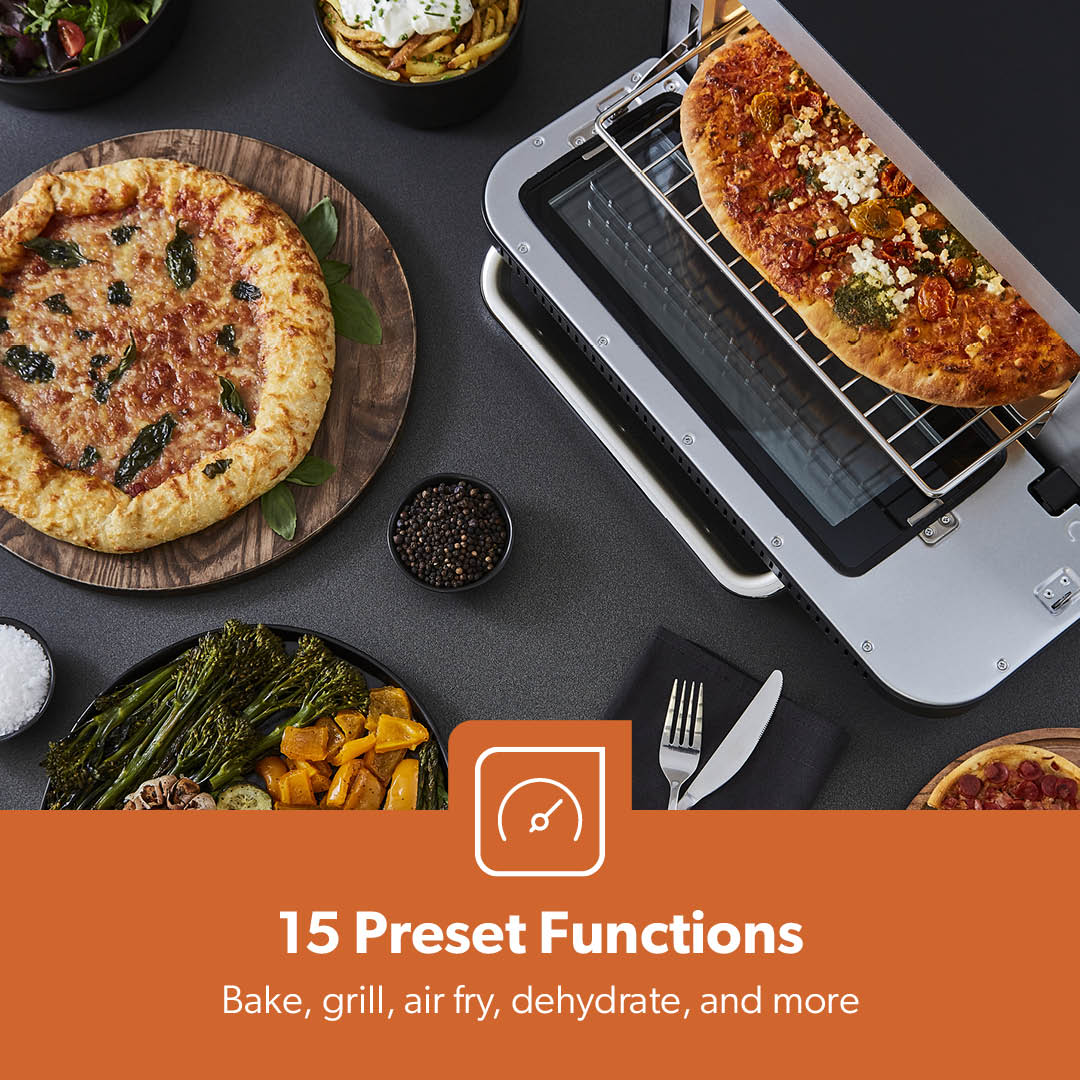 15-In-1 Grey Air Fryer Pizza Oven With 18L Capacity